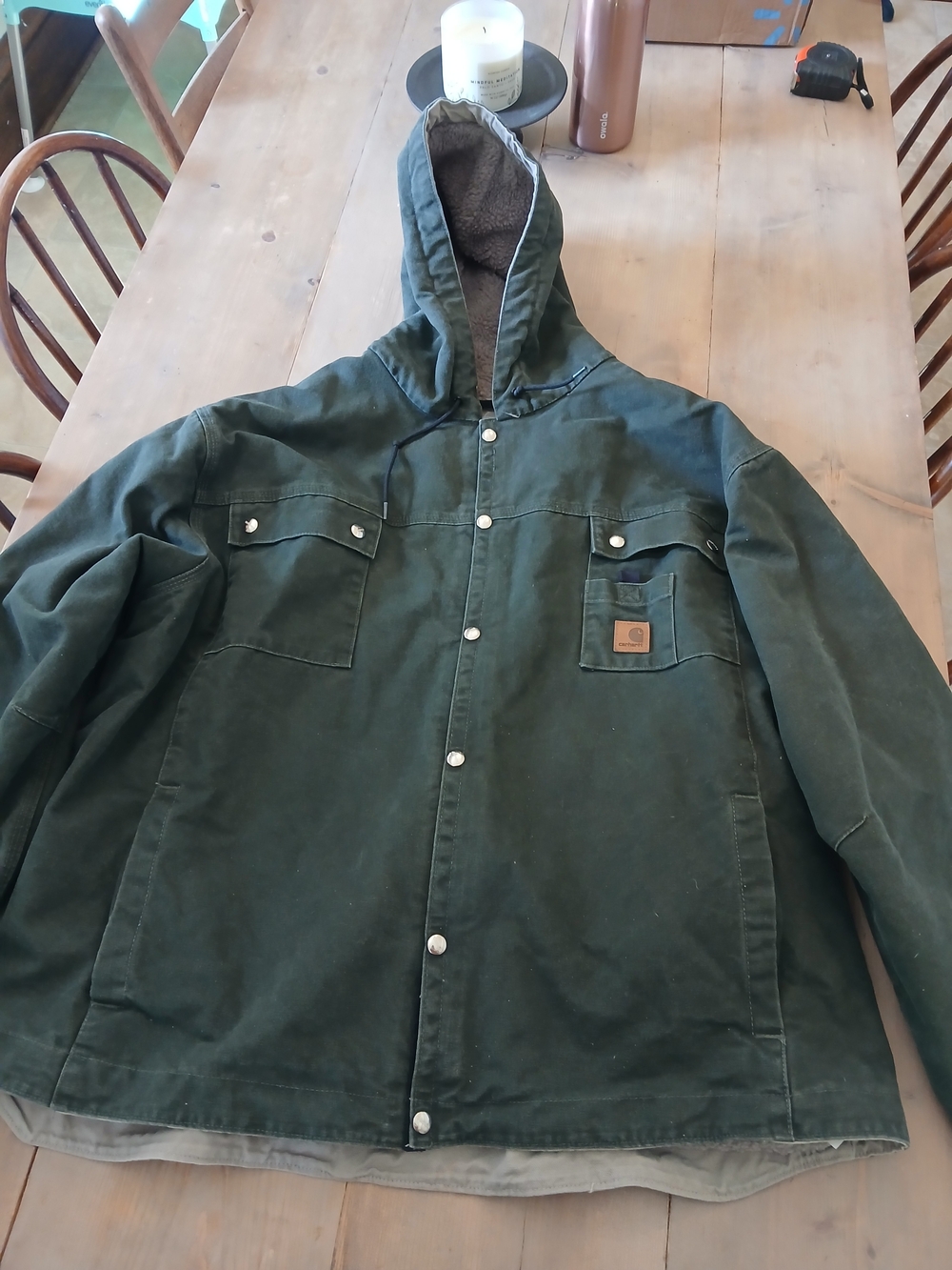 Carhartt Men’s Dark Green Hooded Work Jacket